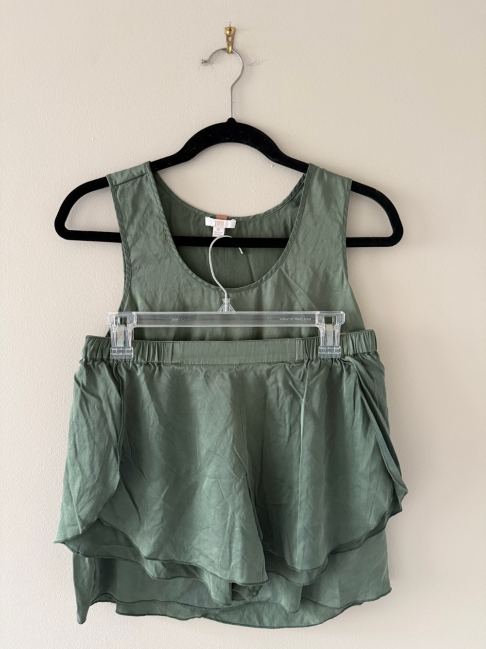 lunya sage green silk pajama set